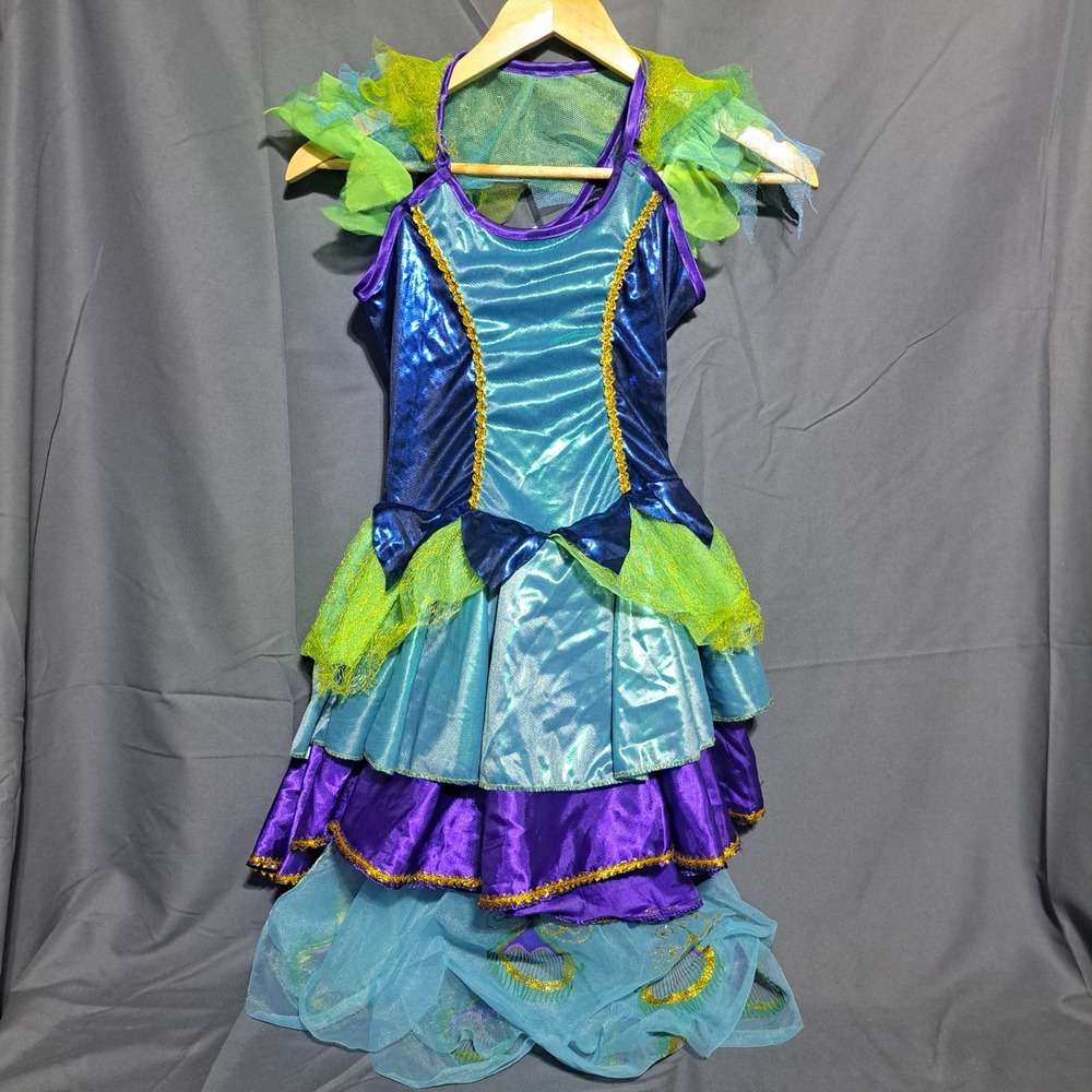 Rubies Peacock Costume Girls MEDIUM Green Blue Purple Tulle Halloween‎ Dress Up